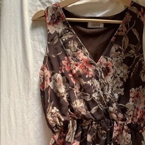 Tan/Pink Floral Dress